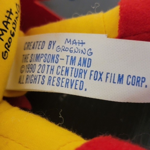 Mah Groening Red Yellow The Simpsons Lisa Soft‎ Lightweight Stuffed Toy 10.5" - Picture 6 of 8